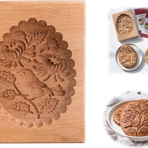 2 piece Wooden Cookie Molds, Wooden Cookie Cutter